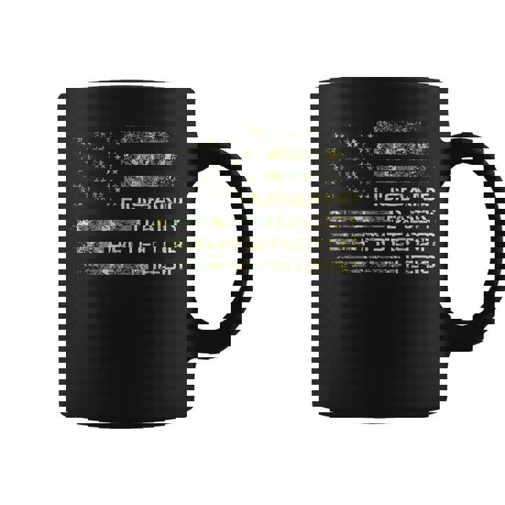 Mens Husband Daddy Protector Hero Fathers Day Flag Gift V2 Coffee Mug