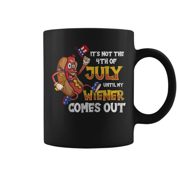 Mens Its Not A Party Until My Wiener Comes Out 4Th Of July Wiener Coffee Mug
