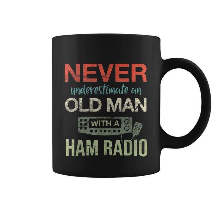 Mens Old Man With A Ham Radio Antenna Ham Radio Operator Coffee Mug