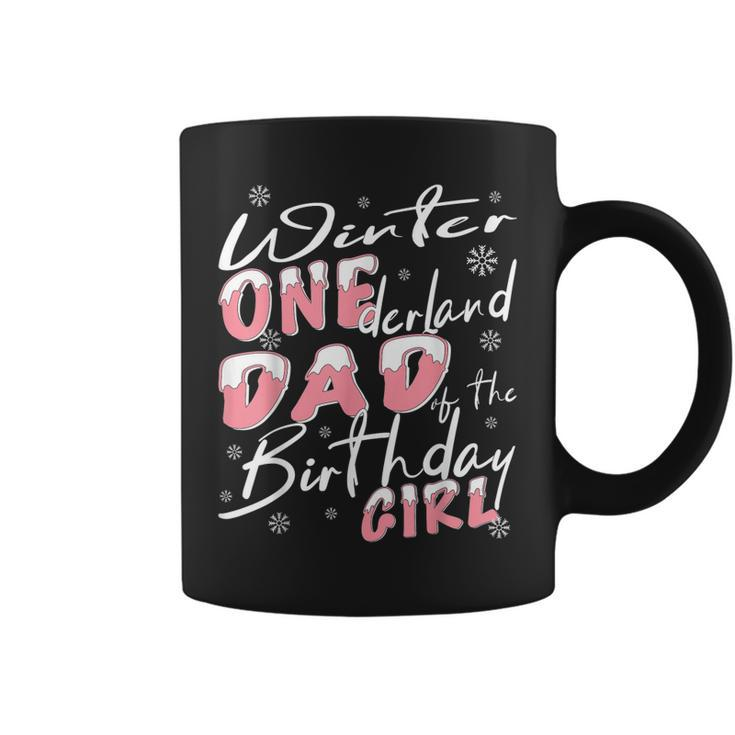 Mens Winter Onederland Dad Of Birthday Girl 1St Birthday Theme  Coffee Mug