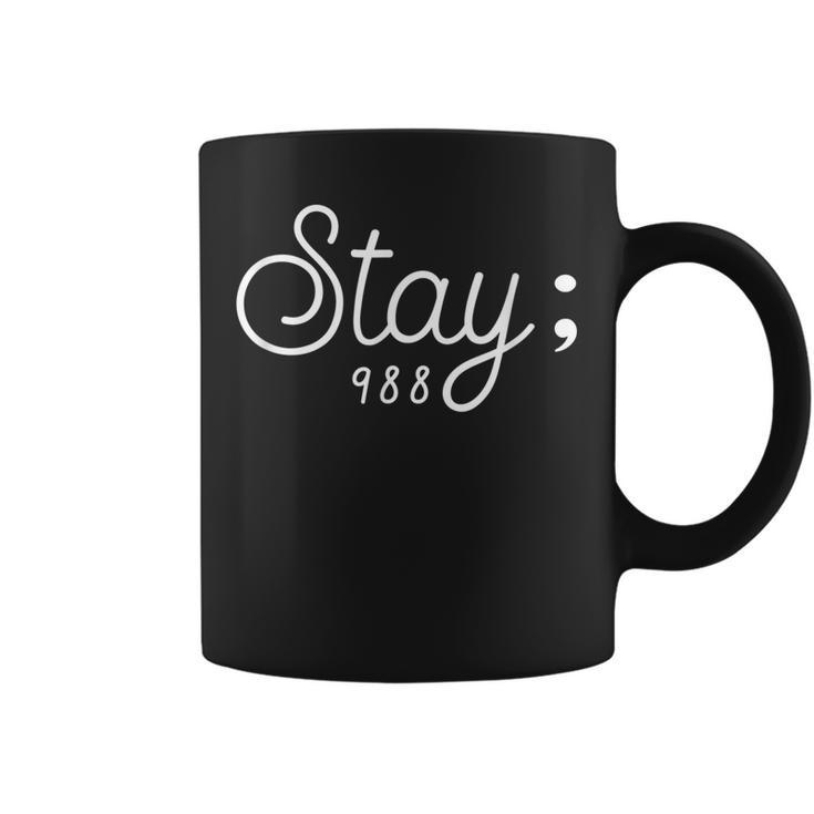 Mens World Suicide Prevention Awareness Day Stay 988  Coffee Mug