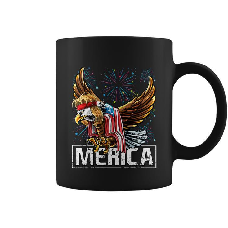 Merica Bald Eagle Mullet 4Th Of July American Flag Patriotic Funny Gift Coffee Mug