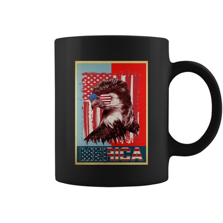 Merica Eagle Mullet 4Th Of July American Flag Vintage Usa Gift Coffee Mug