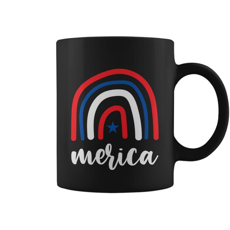 Merica Rainbows 4Th Of July Usa Flag Plus Size Graphic Tee For Men Women Family Coffee Mug