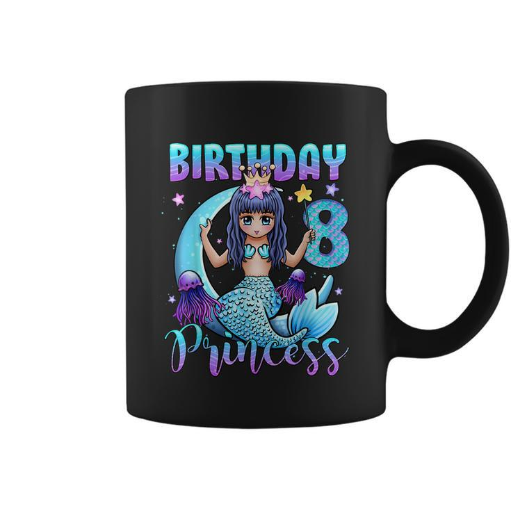 Mermaid Birthday Girl 8 Years Old Mermaid 8Th Birthday Girls Graphic Design Printed Casual Daily Basic Coffee Mug