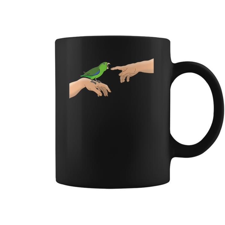 Michelangelo Angry Green Parrotlet Birb Memes Parrot Owner Coffee Mug