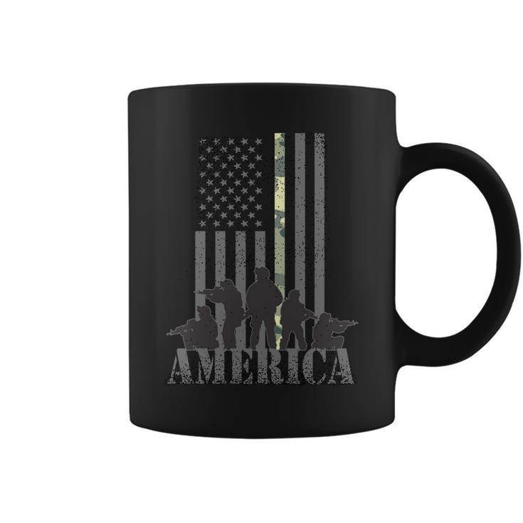 Military American Veteran Flag Usa Coffee Mug