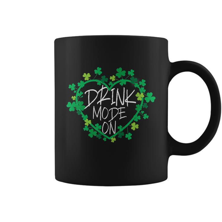 Mode On Happy St Patricks Day Flag Irish Shamrock Funny Gift Graphic Design Printed Casual Daily Basic Coffee Mug