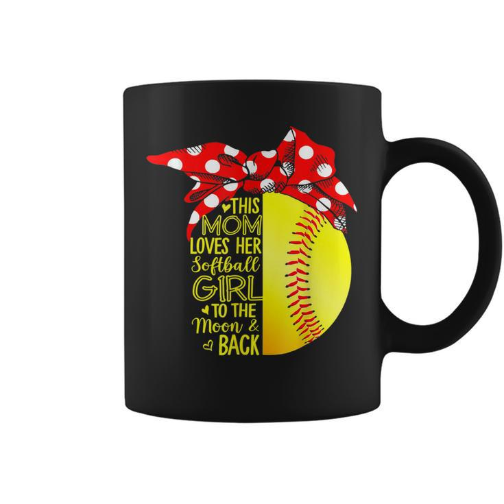 Mom Loves Her Softball Girl Baseball Bandana Mothers Day Coffee Mug
