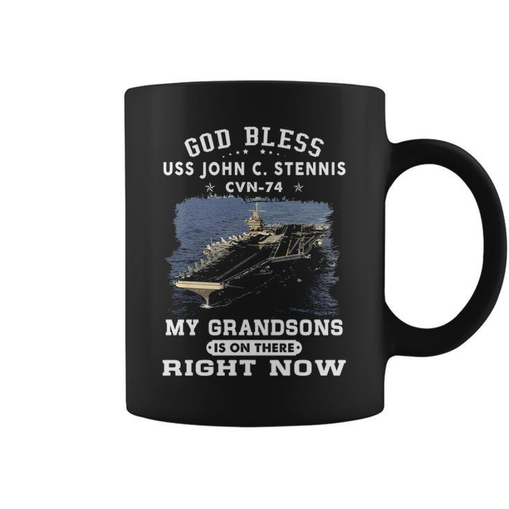 My Grandsons Is On Uss John C Stennis Cvn 74 Cvn Coffee Mug