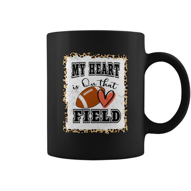 My Heart Is On The Field Cute Leppard Football Mom Tshirt Coffee Mug