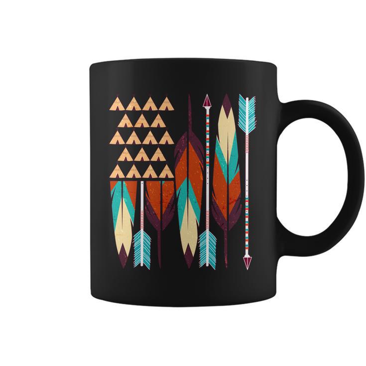 Native American Flag Feathers And Arrows Coffee Mug