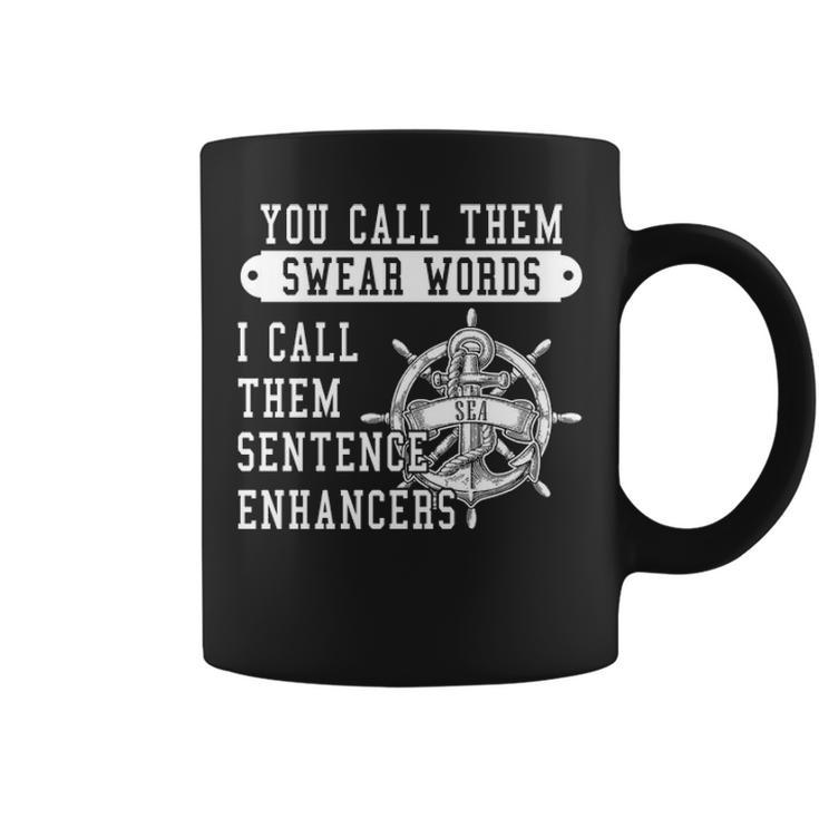 Navy I Call Them Sentence Enhancers Coffee Mug