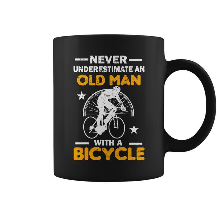 Never Underestimate An Old Man With A Bicycle V2 Coffee Mug