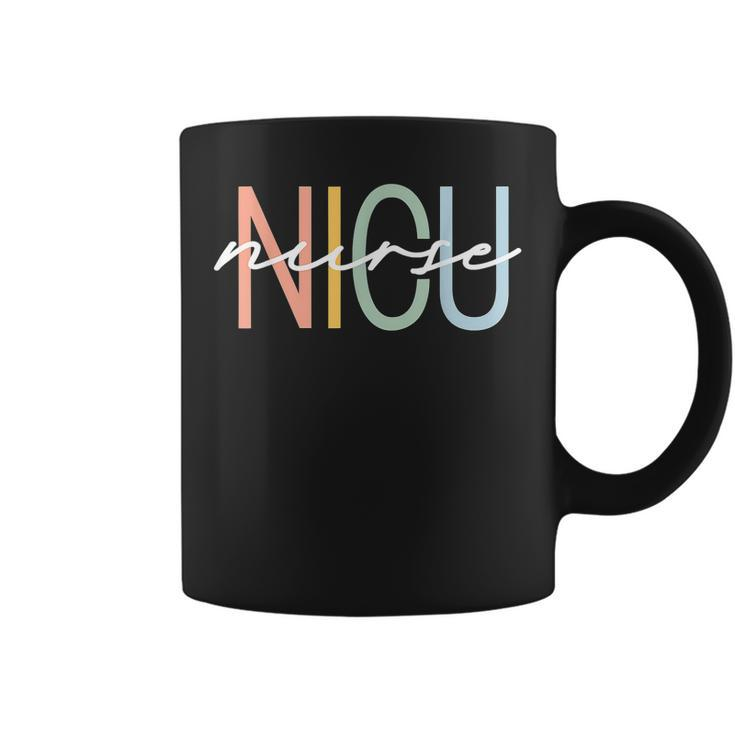 Nicu Nurse Icu Neonatal Boho Rainbow Team Tiny Humans Retro  V2 Coffee Mug