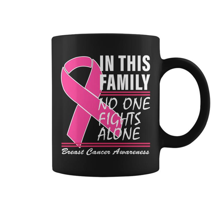 No One Fights Alone Breast Cancer Awareness Ribbon Tshirt Coffee Mug