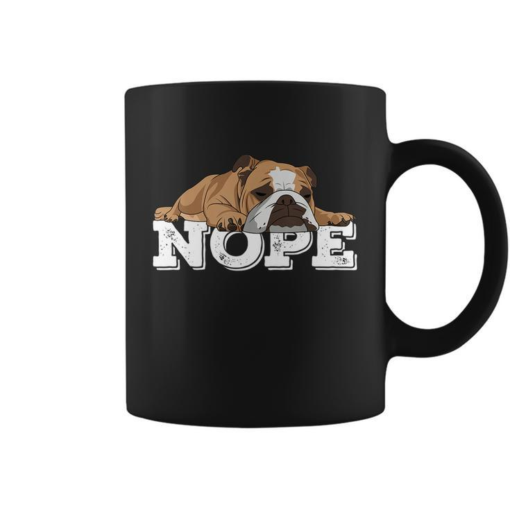 Nope Lazy English Bulldog Dog Lover Tshirt Coffee Mug