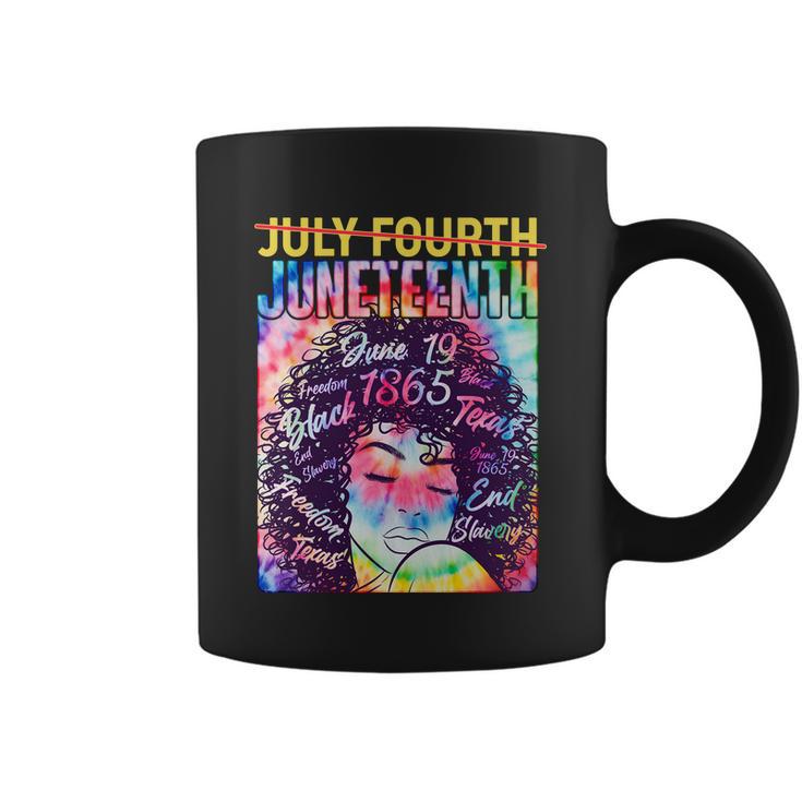 Not July 4Th Juneteenth Tie Dye African American Woman Coffee Mug