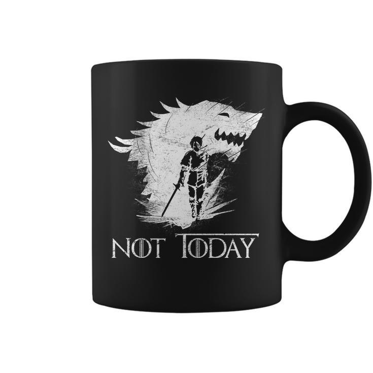 Not Today Arya Wolf Tshirt Coffee Mug