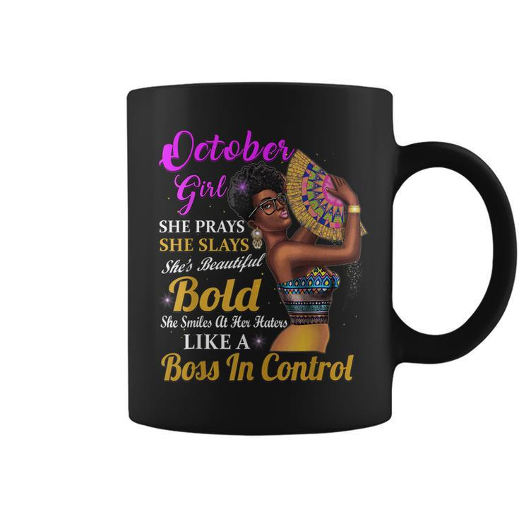October Girl Libra Birthday Gift Melanin Afro Queen Womens  Coffee Mug