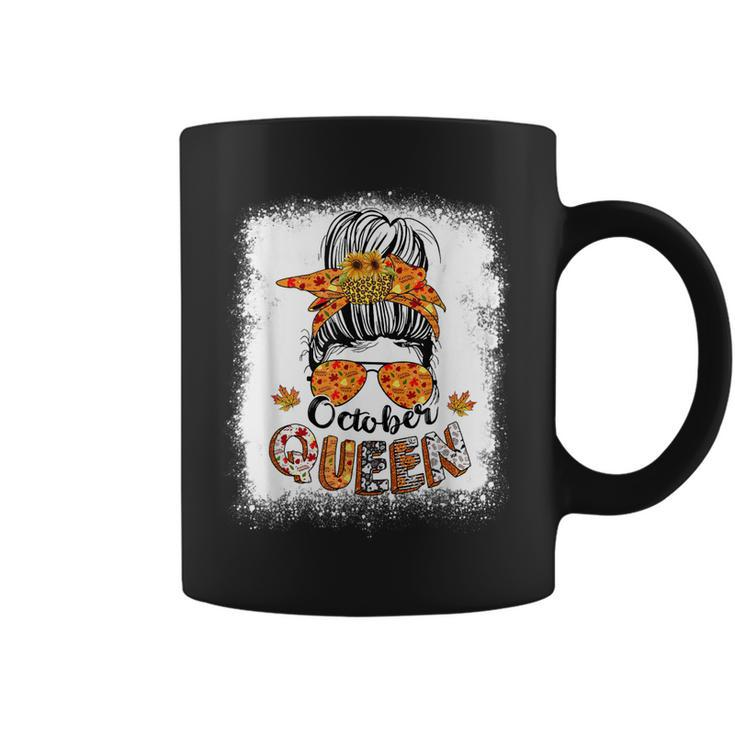 October Queen Messy Bun October Birthday Halloween Costume  Coffee Mug