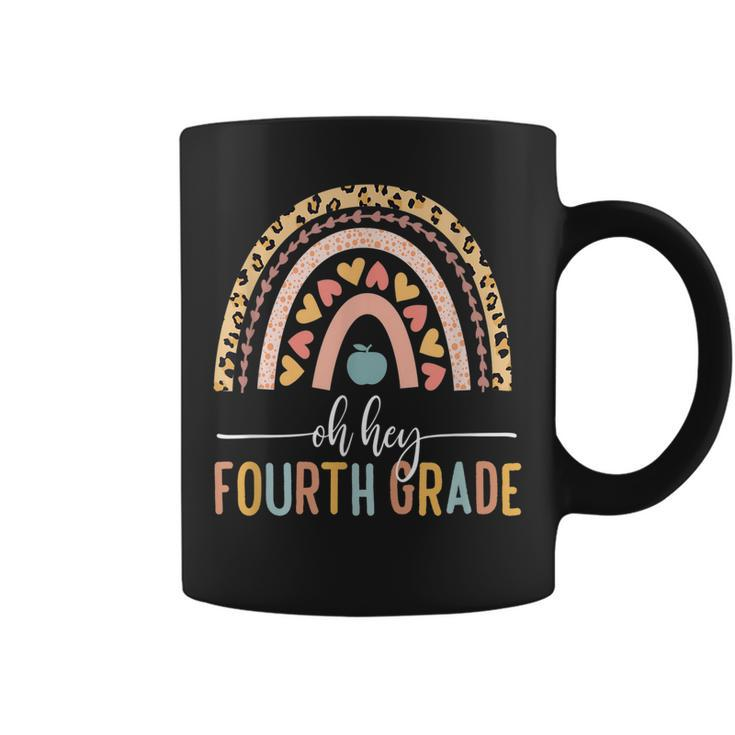 Oh Hey Fourth Grade Leopard Rainbow 4Th Grade Teacher Coffee Mug