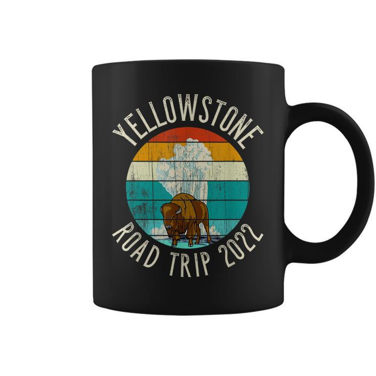 Old Faithful Geyser Bison Yellowstone Road Trip 2022  Coffee Mug