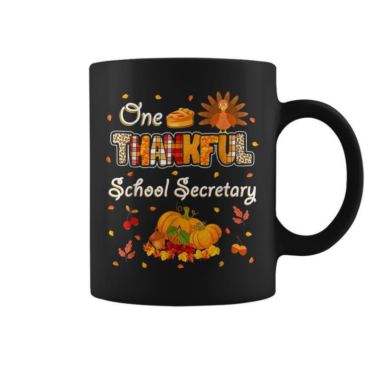 One Thankful School Secretary Fall Autumn Thanksgiving  Coffee Mug