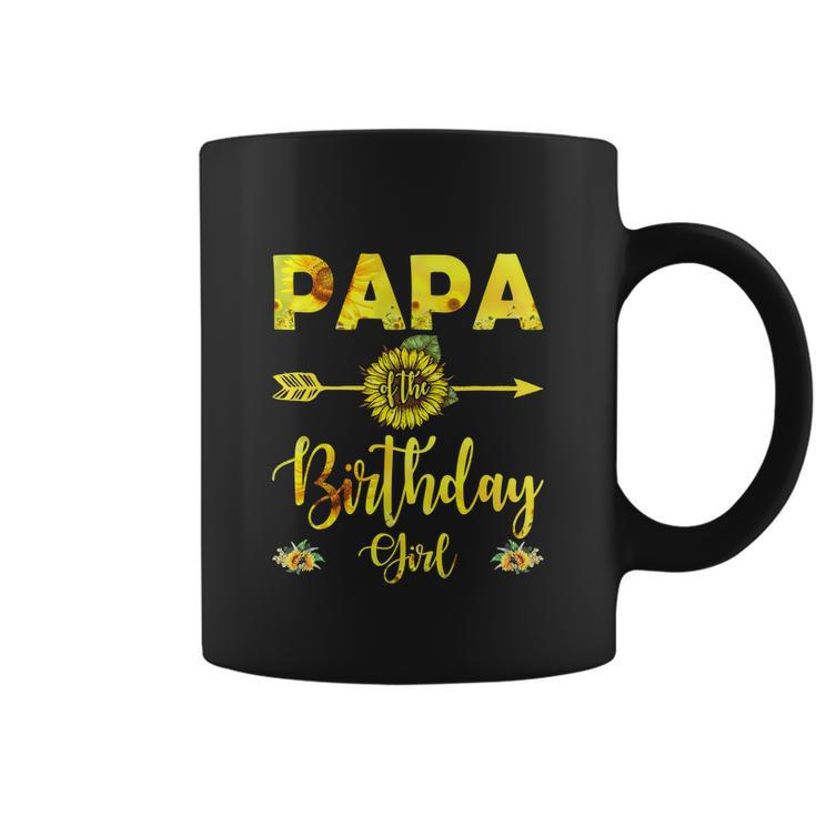 Papa Of The Birthday Girl Funny Dad Sunflower Coffee Mug
