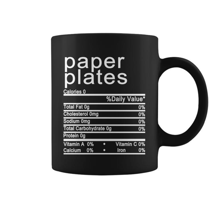 Paper Plates Nutrition Facts Label Coffee Mug