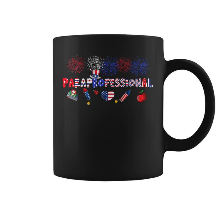 Paraprofessional Proud American Flag Fireworks 4Th Of July  Coffee Mug