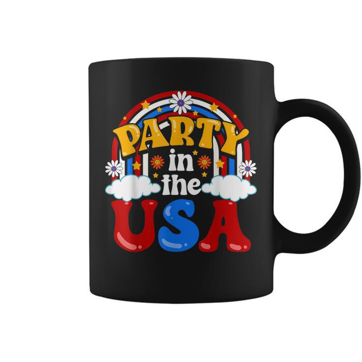 Party In The Usa Vintage Daisy Flowers 4Th Of July Patriotic  Coffee Mug
