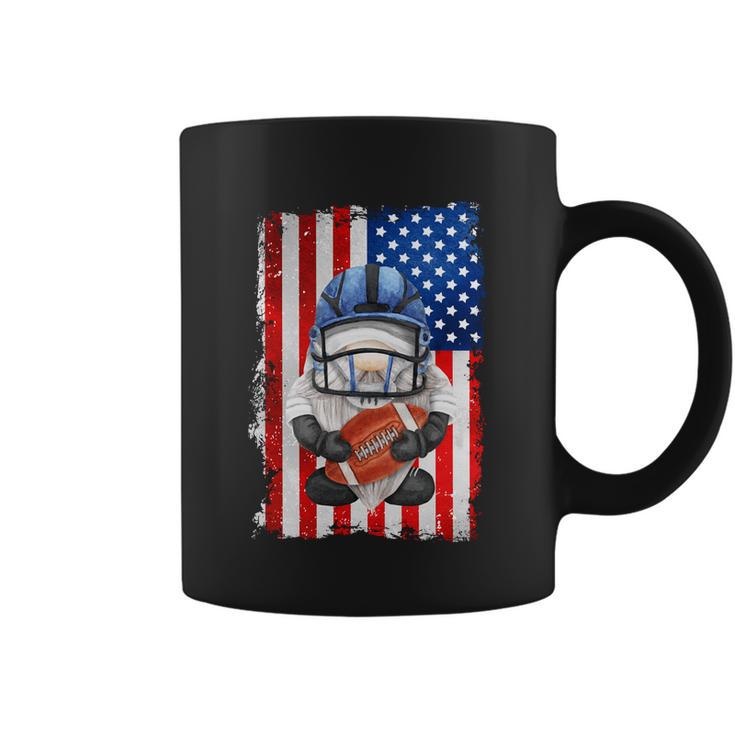 Patriotic Football Dad With Funny Gnome And American Flag Gift Coffee Mug