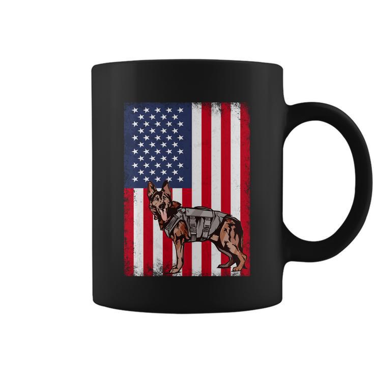 Patriotic German Shepherd American Flag Grunge Dog Lover Gift Coffee Mug