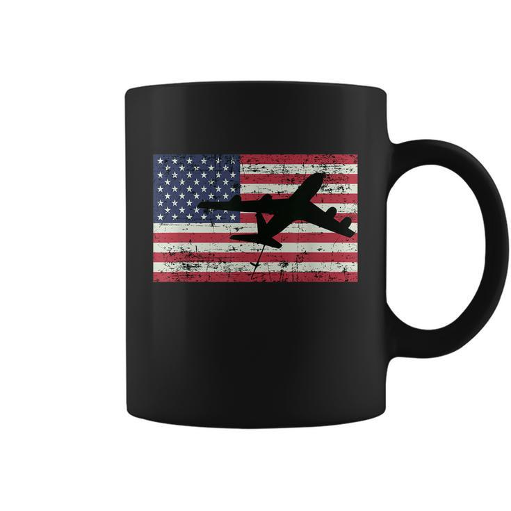 Patriotic Kc135 Stratotanker Jet American Flag Coffee Mug