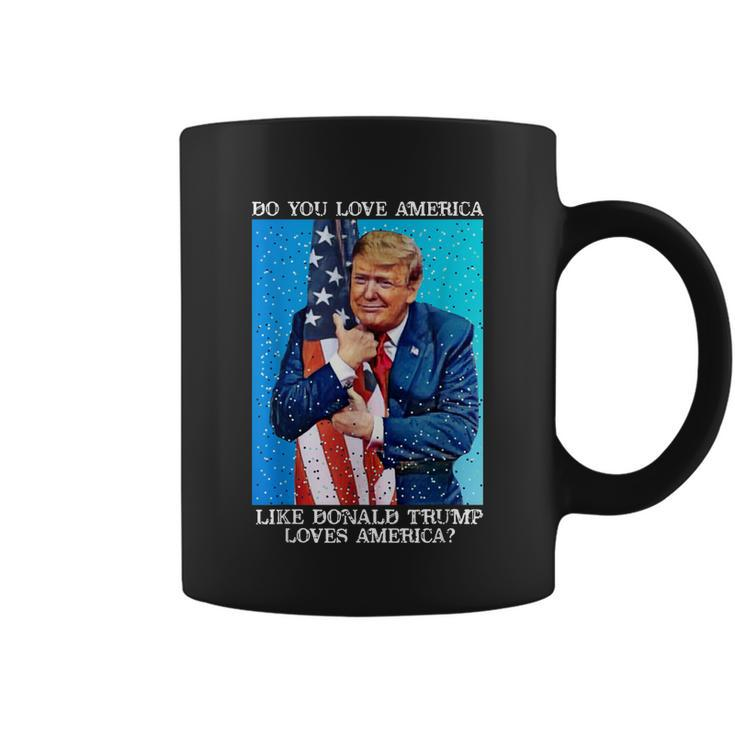 Patriotic Trump Hugging Flag Pro Trump Republican Gifts Coffee Mug