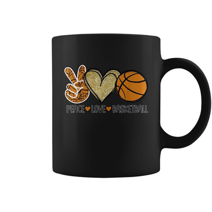 Peace Love Basketball Heart Ball Sports Team Game Player Coffee Mug