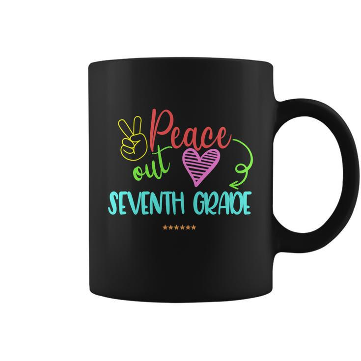 Peace Out Seventh Grade Graphic Plus Size Shirt For Teacher Female Male Students Coffee Mug