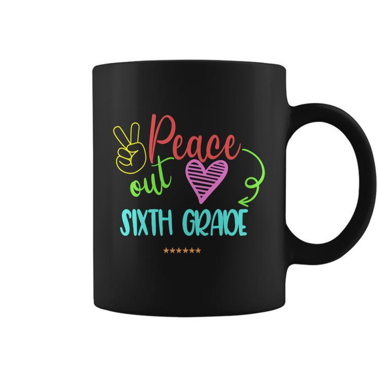 Peace Out Sixth Grade Graphic Plus Size Shirt For Teacher Female Male Students Coffee Mug
