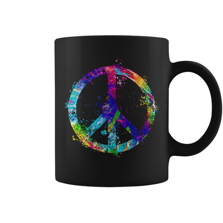 Peace Sign Paint Splatter Tshirt Coffee Mug