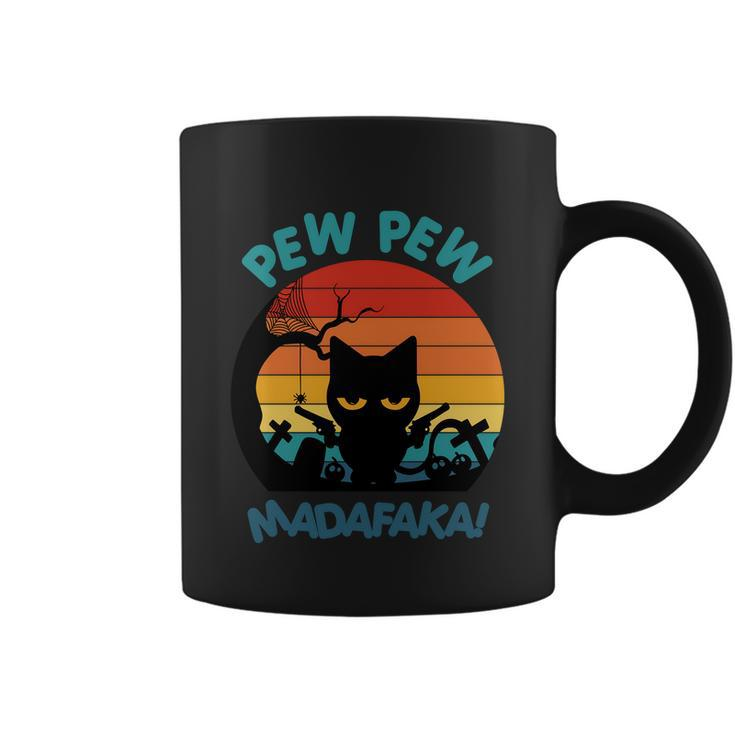 Pew Pew Madafaka Cat Halloween Quote Coffee Mug