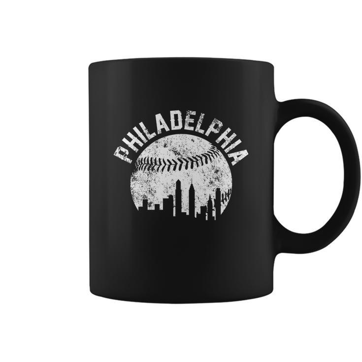 Philadelphia Baseball City Skyline Vintage Tshirt Coffee Mug