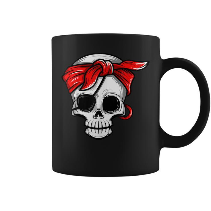 Pirate Dead With Eye Patch Red Bandana Halloween Diy Costume  Coffee Mug
