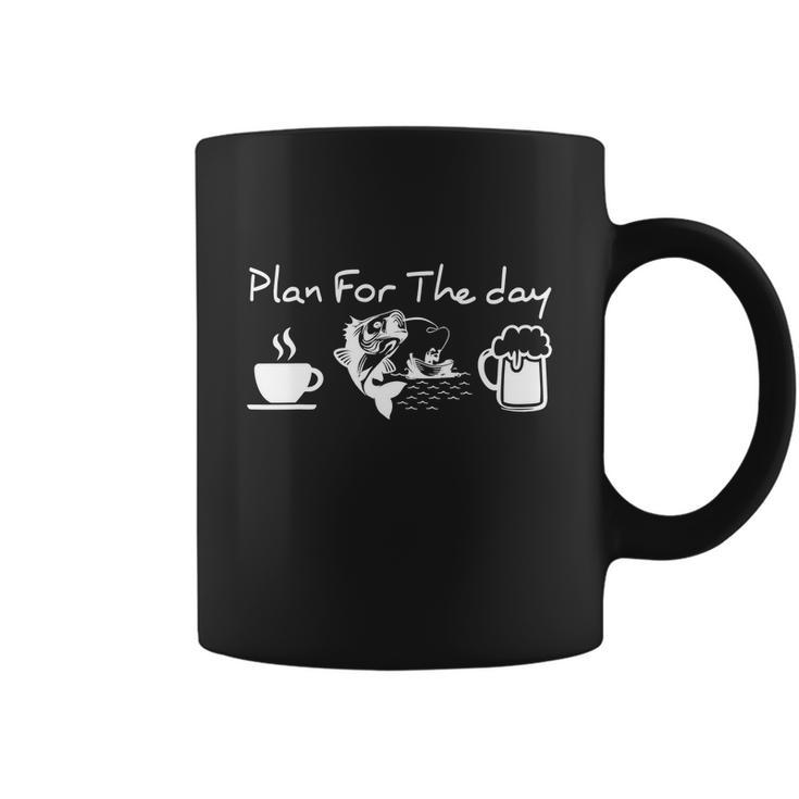 Plan For The Day Fishing And Beer Funny Fishing Coffee Mug