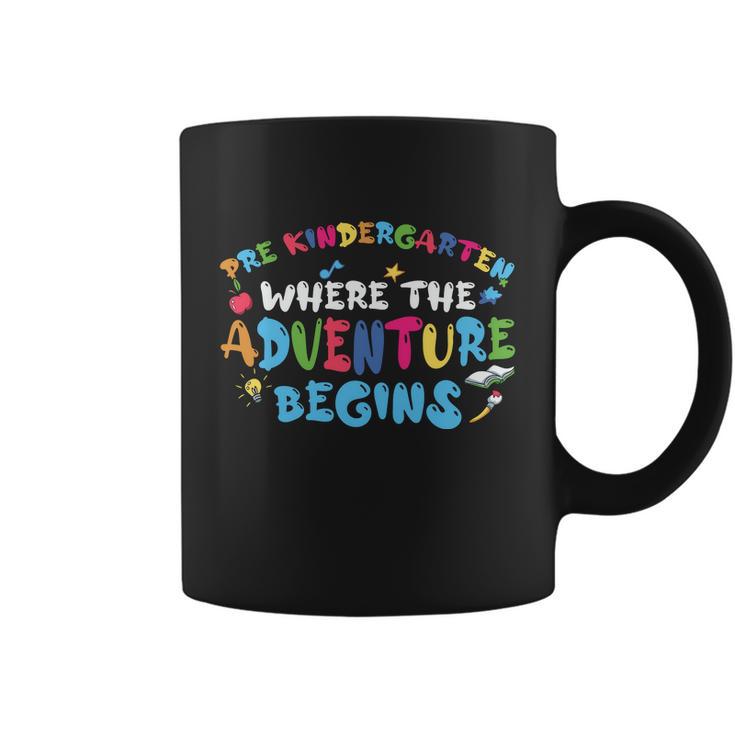 Prek Where The Adventure Begins Back To School First Day Of School Coffee Mug