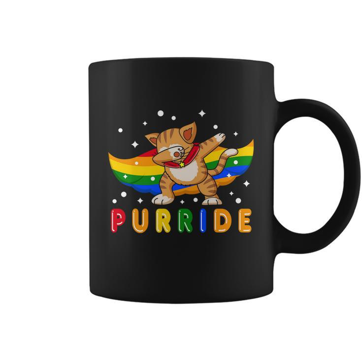 Pride Month Dabbing Purride Cat Gay Pride Lgbt Coffee Mug