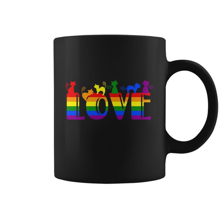 Pride Month Love Lgbt Pride Cats Rainbow Coffee Mug