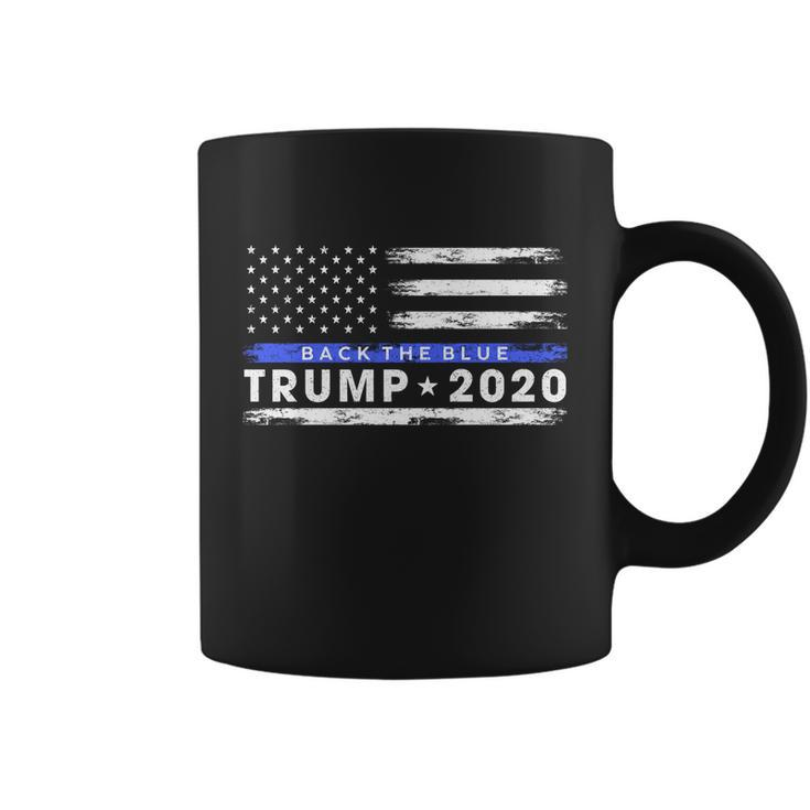 Pro Trump 2020 Back The Blue Thin Blue Line American Flag Gift Coffee Mug