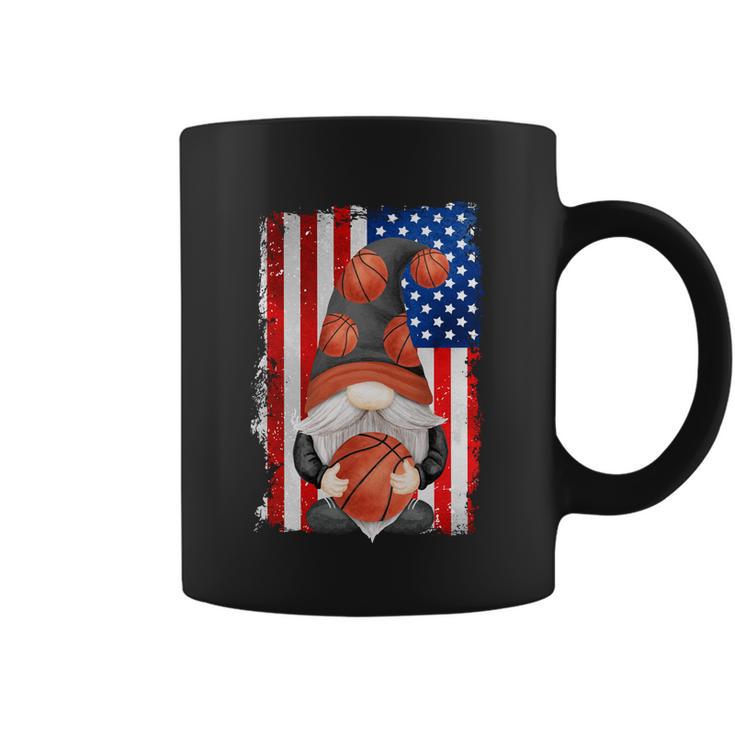 Proud Basketball Grandpa Gnome With Patriotic American Flag Cute Gift Coffee Mug