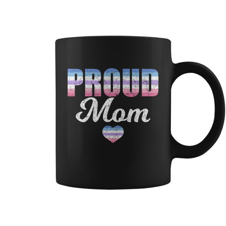 Proud Mom Bi Gender Flag Heart Mothers Day Lgbt Bigender Gift Coffee Mug